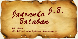 Jadranko Balaban vizit kartica